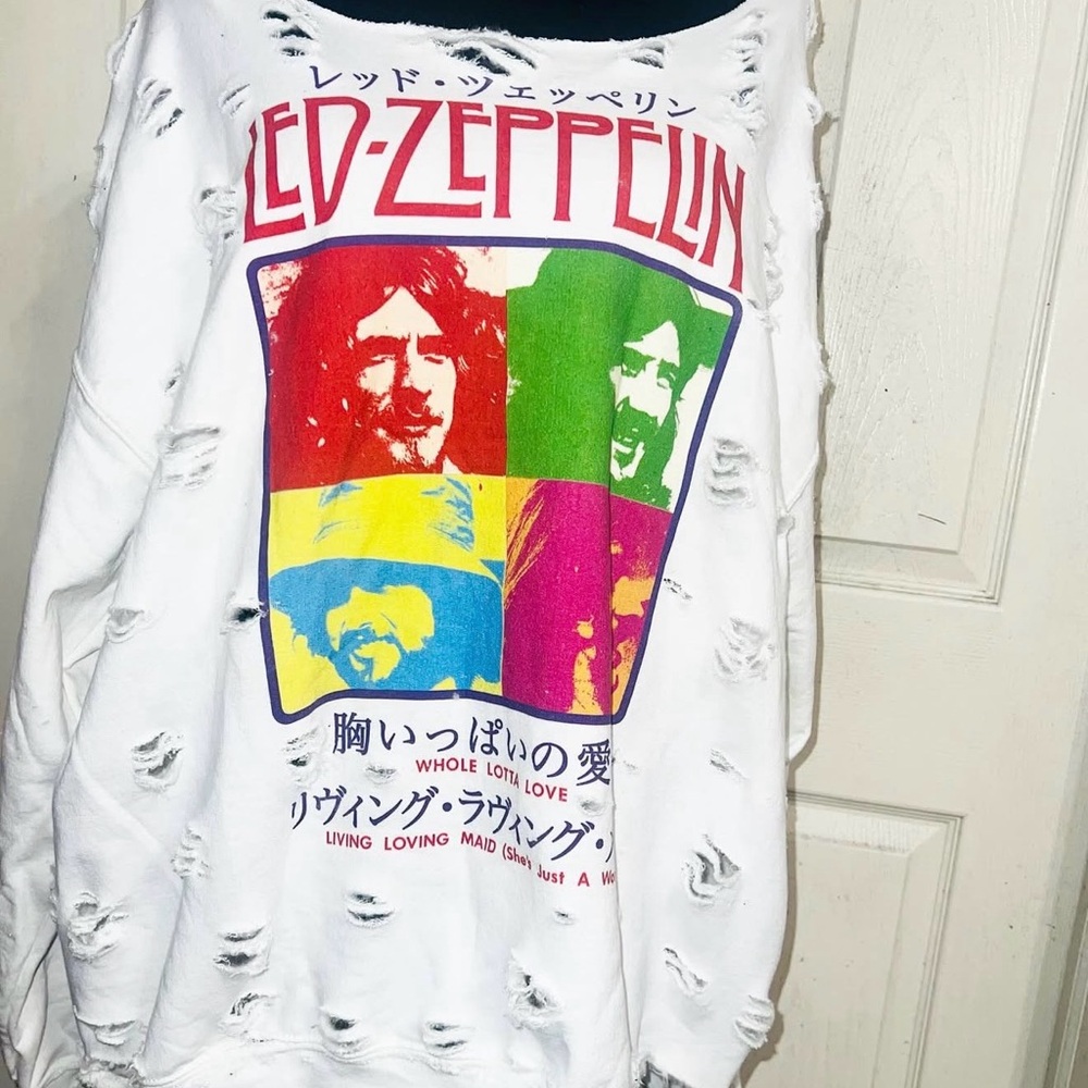 Led Zeppelin Distressed Graphic Sweatshirt - Picture 5 of 6